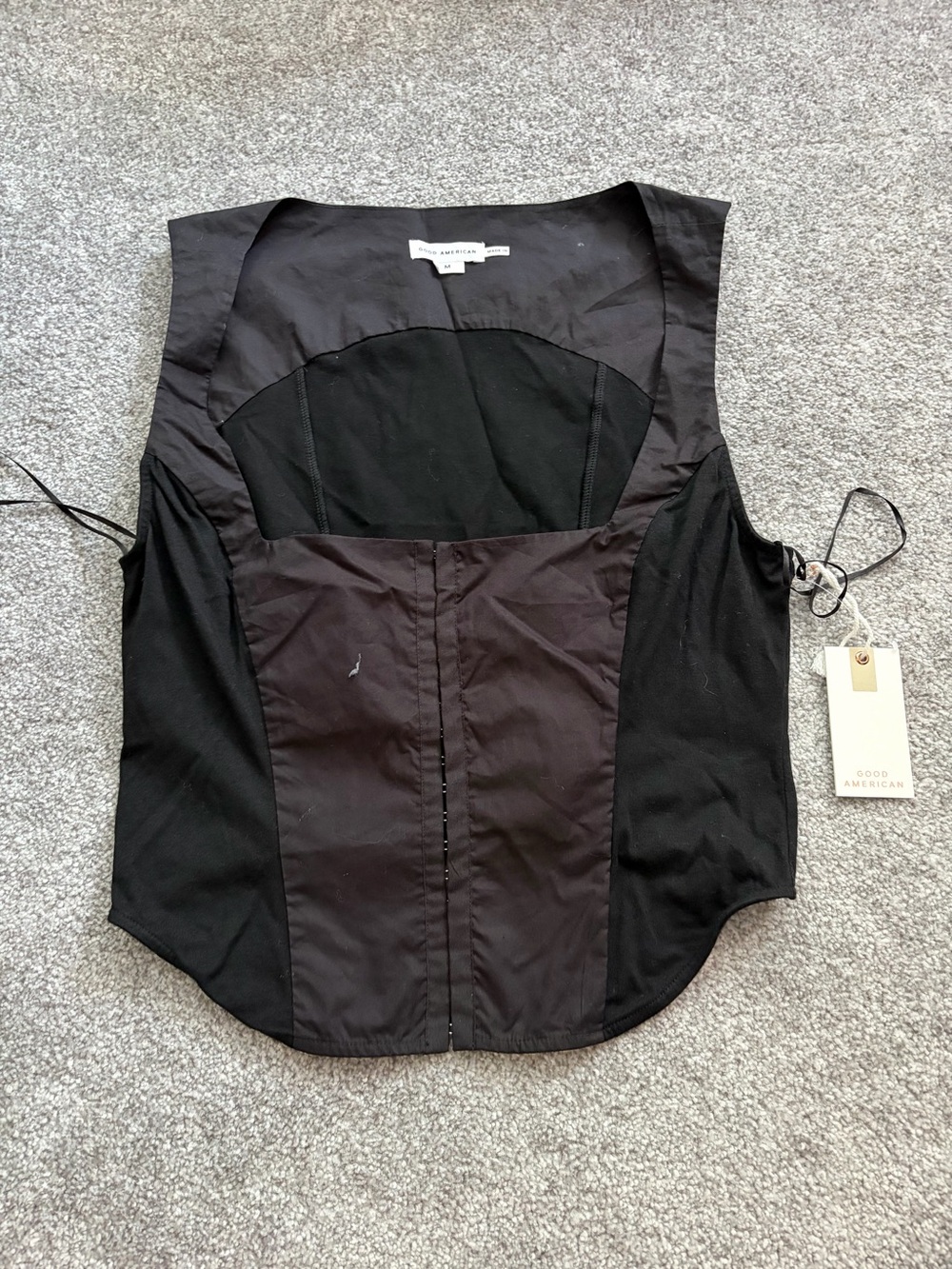 Good American Black Panelled Sleeveless top
